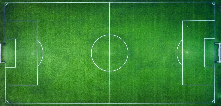 A football field from above
