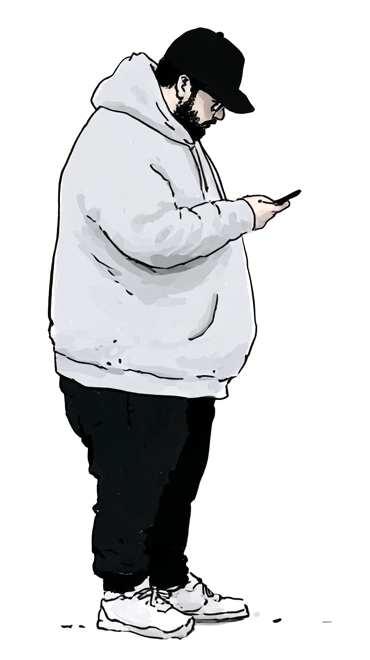 Person looking at a phone