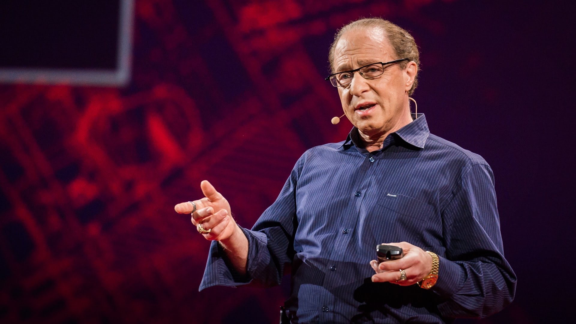 Ray Kurzweil speaking on stage